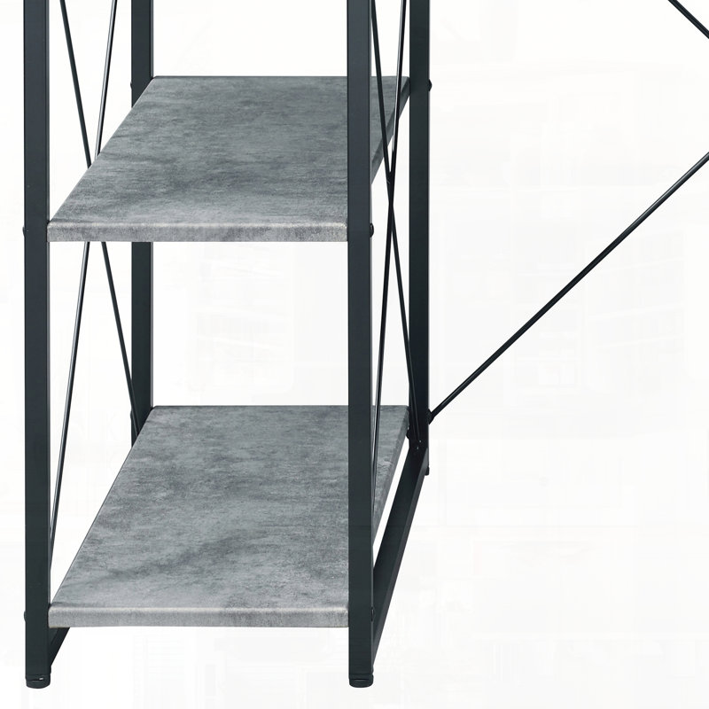 Bureau d'écriture avec glissière de tiroir en métal entièrement fini, Gris
