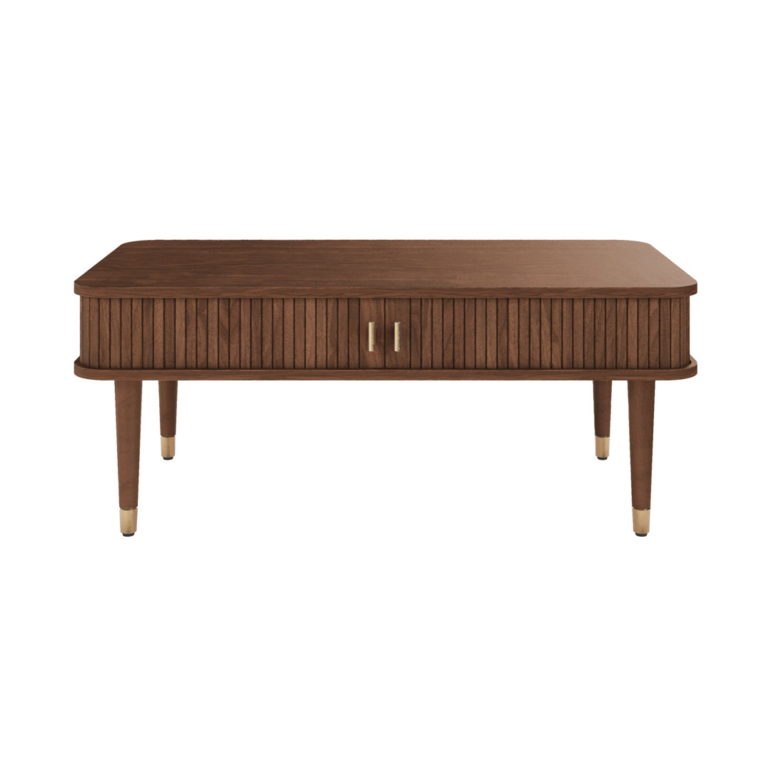 Corrigan Studio Mandea 39" American Walnut Coffee Table with Storage Wooden Mid Century Corrigan Studio®
