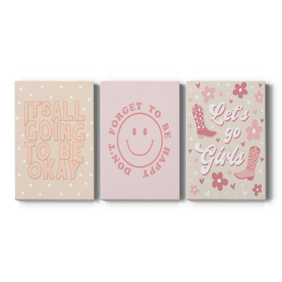 Going To Be Ok - Toile tendue avec châssis sur mesure - 3 pièces
