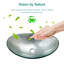 Lavabo de salle de bain vasque en verre trempé artistique avec drain chromé - Forme de bateau argentée au-dessus du comptoir | Idée de cadeau