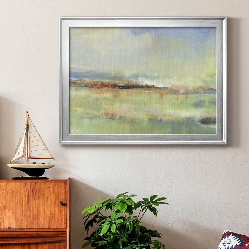 Obfuscate I - peinture encadrée, Argent, H 26,5 po x l 36,5 po x P 1 po, Pas de tapis