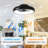  Flush Mount Ceiling Fan With Remote And Light, Black, Bladeless Ceiling Fan