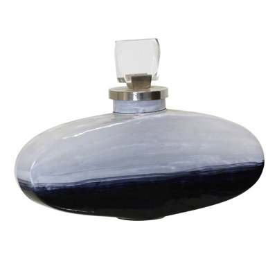 Hinckley - Glass Vase - Black, White, Nickel