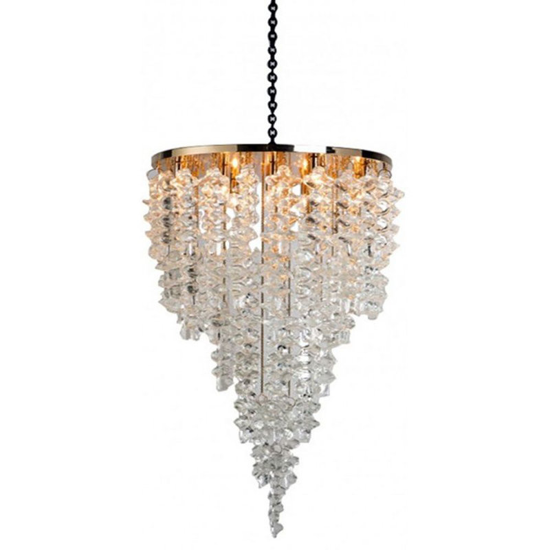 Lustre Brutale Light, Bronze brossé, Cognac, 24 po de diamètre x 48 po de hauteur