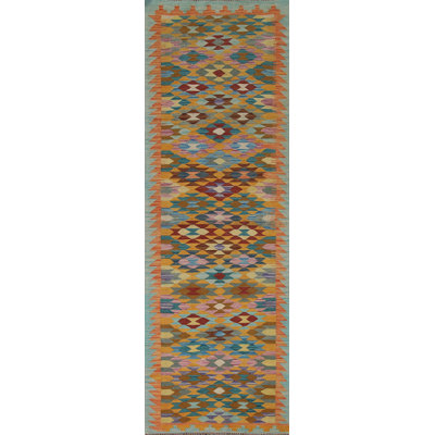 Geometric Kilim Oriental Runner Rug 3x10
