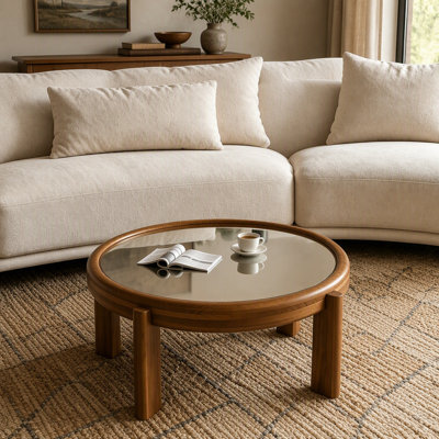 Mirrored Glass Top Coffee Table