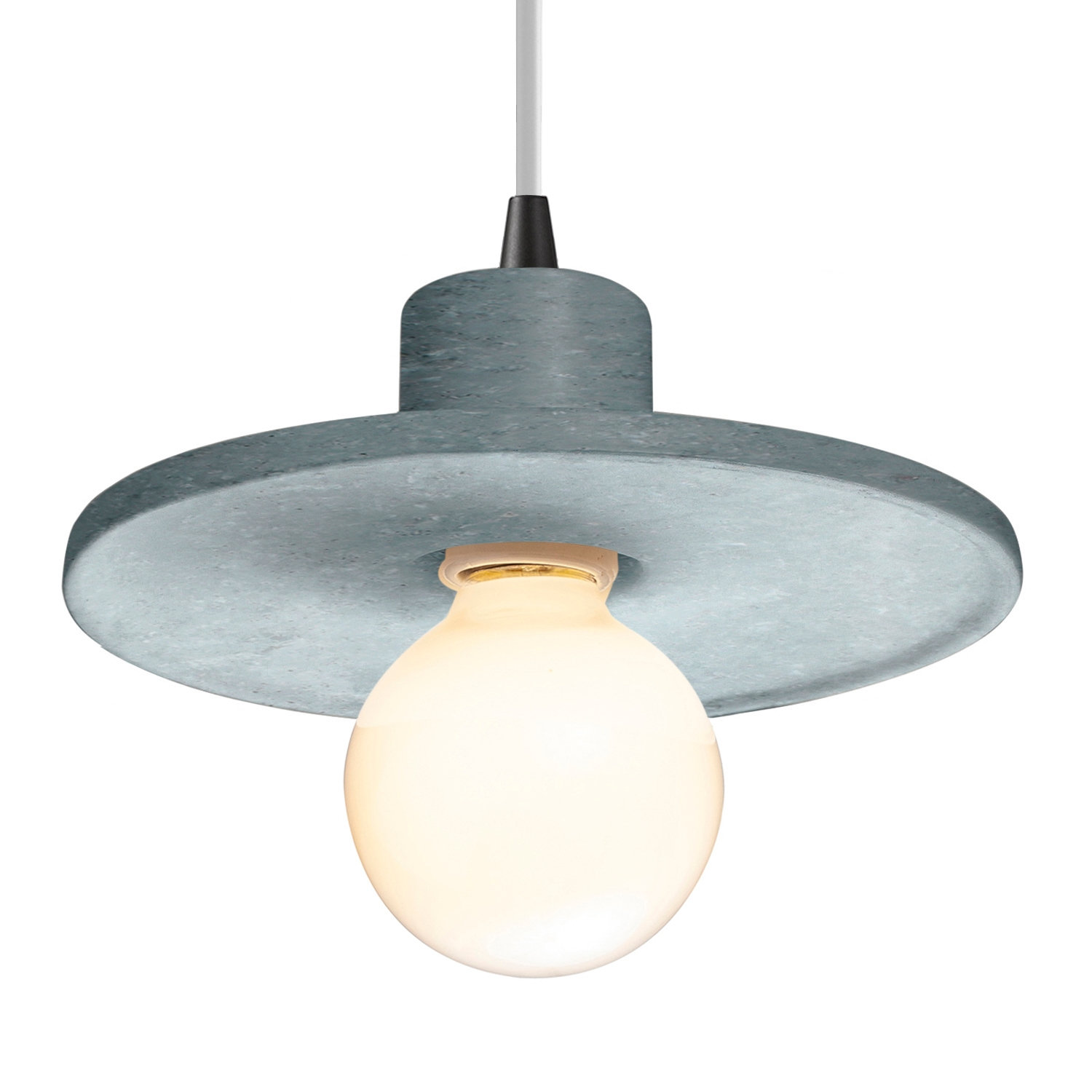 Leni Ceramic Dimmable Pendant, Concrete, Matte Black