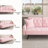 72" Pink Velvet Bed With Nail Head Trim And Two Cup Holders, Can Be Converted To Bed, Build, Comfortable Cushioning 2 - Seater Convertible For Overnight Guests, Foam, Quick Assembly