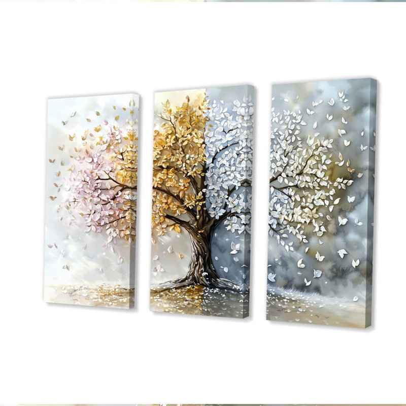 Four Season Tree Of Life I - Tree Of Life Wall Art Print Set, Wrapped Canvas, 40" H x 60" W x 1" D