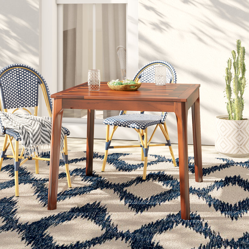 Dannan Square Acacia Outdoor Dining Table With Umbrella Hole , in. W 36'' in. D