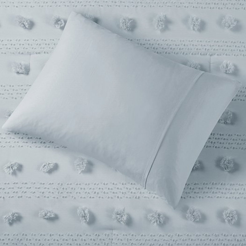 Édredon pour lit double / grand bleu avec 2 taies décoratives, lavable à la machine
