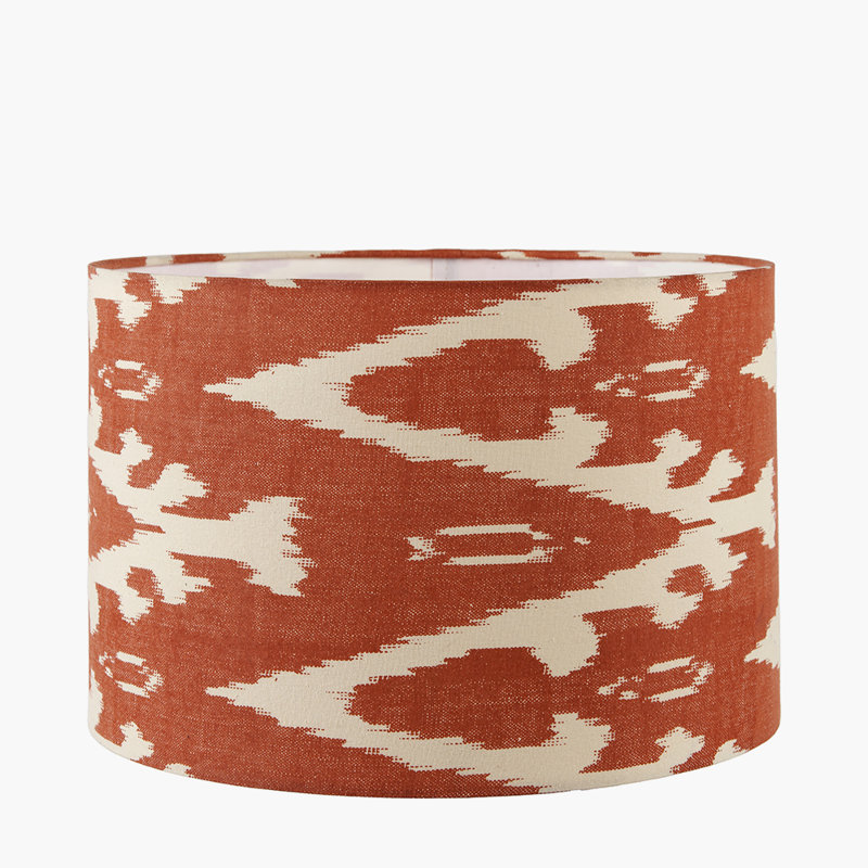Cotton Drum Lamp Shade ( Uno ), 20cm H x 30cm W x  30cm D, Orange