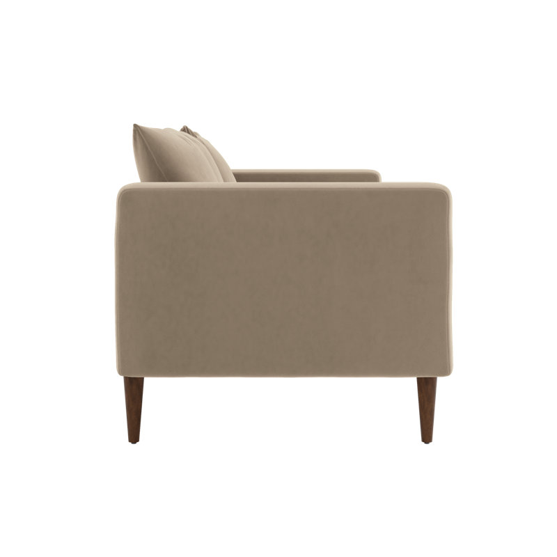 Essential Loveseat, Cashew Recycled Velvet, Dark Brown