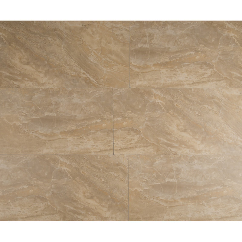 Carreau de plancher et de mur en porcelaine mat aspect pierre 12 po x 24 po Windsor, Terre de Sienne