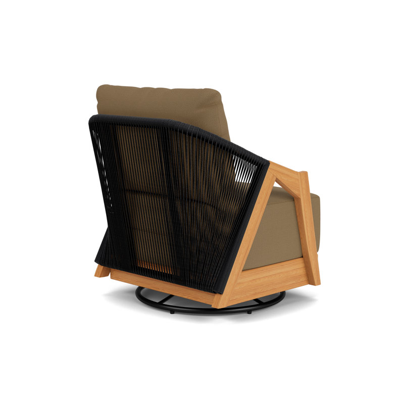 Alpine Outdoor Teak Swivel Armchair, Reflections Straw