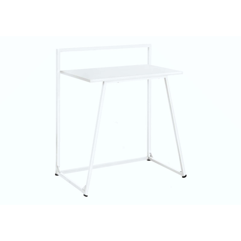 Bureau d'ordinateur, bureau personnel, ordinateur portable, travail, métal, contemporain, moderne, Blanc / blanc