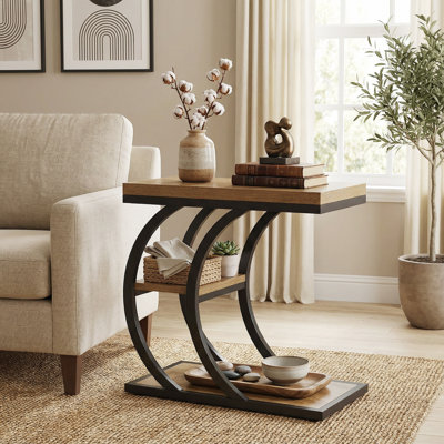 3-Tier C Shaped End Table for Living Room