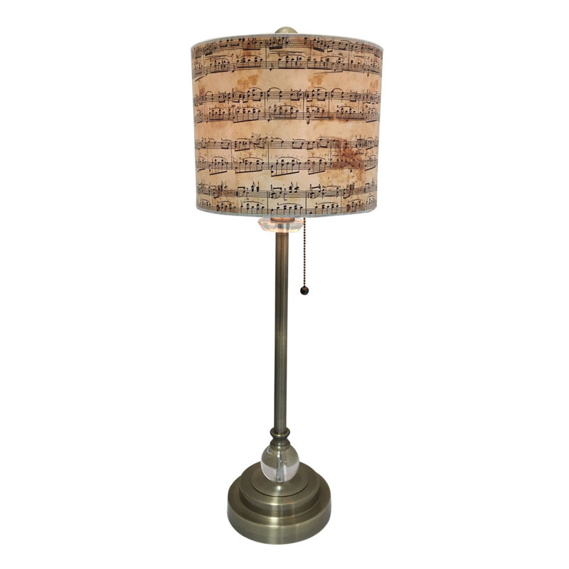 Ensemble de lampe de table 28" bluemel musical notes design, Bronze / nickel / noir