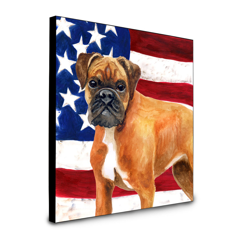 Panneau mural patriotique art Double Down, Boxer