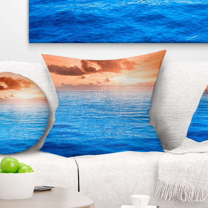 Coussin lombaire à coucher d’eau seascape, Carrée 18 po x 18 po