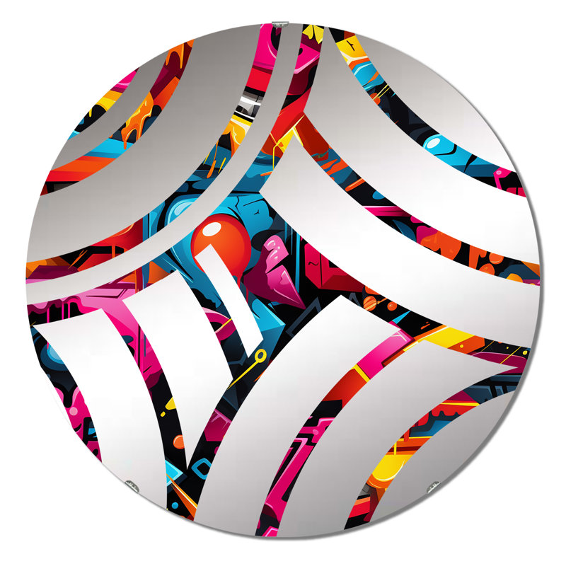 Miroir décoratif Popart Neon Graffiti Fusion, 23,6 po x 23,6 po