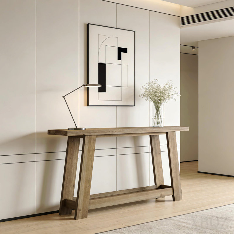 Narrow Sofa Table,Two-Tier Console Table,Wooden Entryway Table