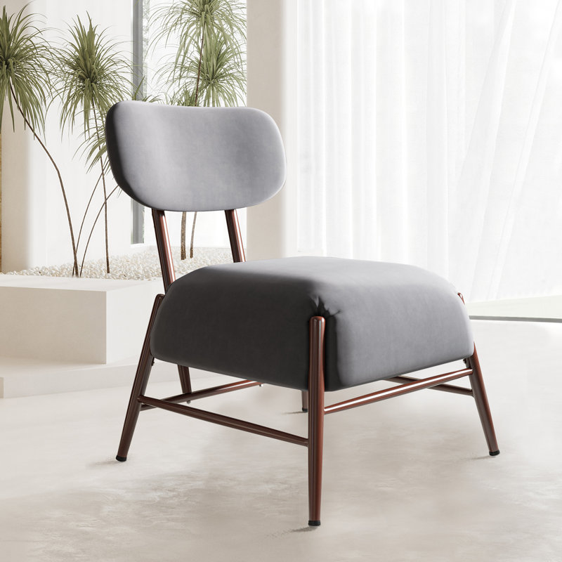 Luice Velvet Side Chair, Gray Velvet