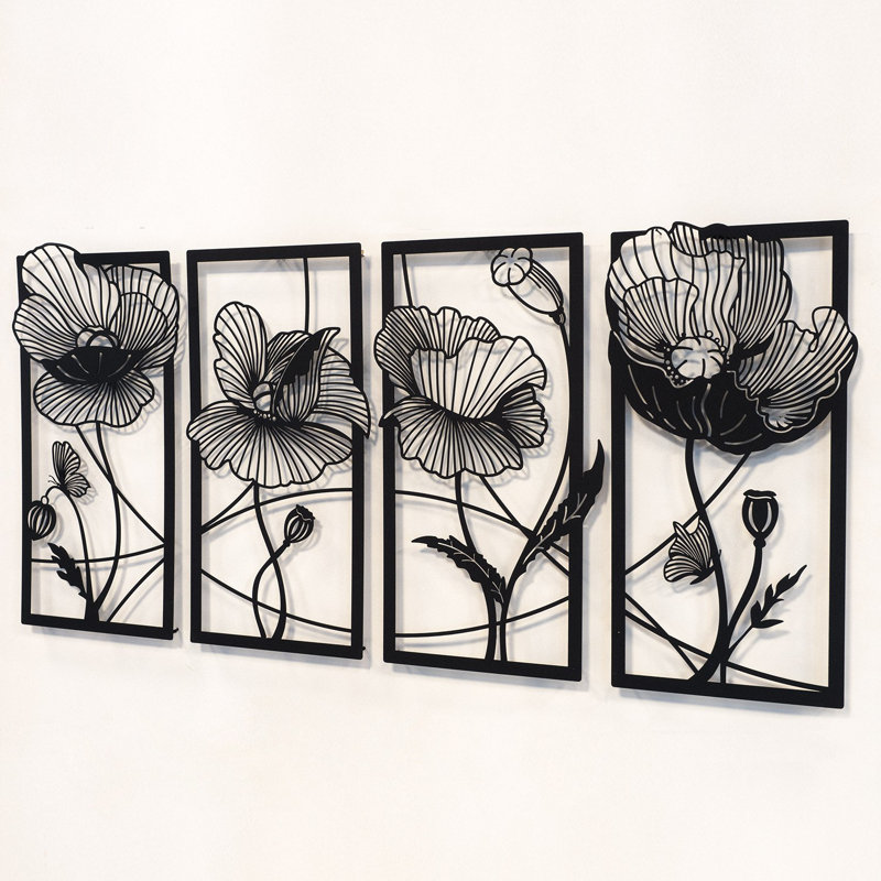Stylish Decorative Metal Wall Accessory, Black Steel, 24.8 x 53.1 inches | 100% Steel Construction, Thickness: 0.06 inches | Lightweight at 6.0 lbs | Perfect for Modern Home Decor & Unique Wall Art