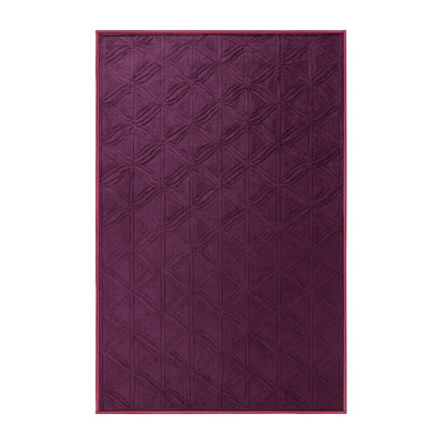 Machine Washable Trellis Red Area Rug