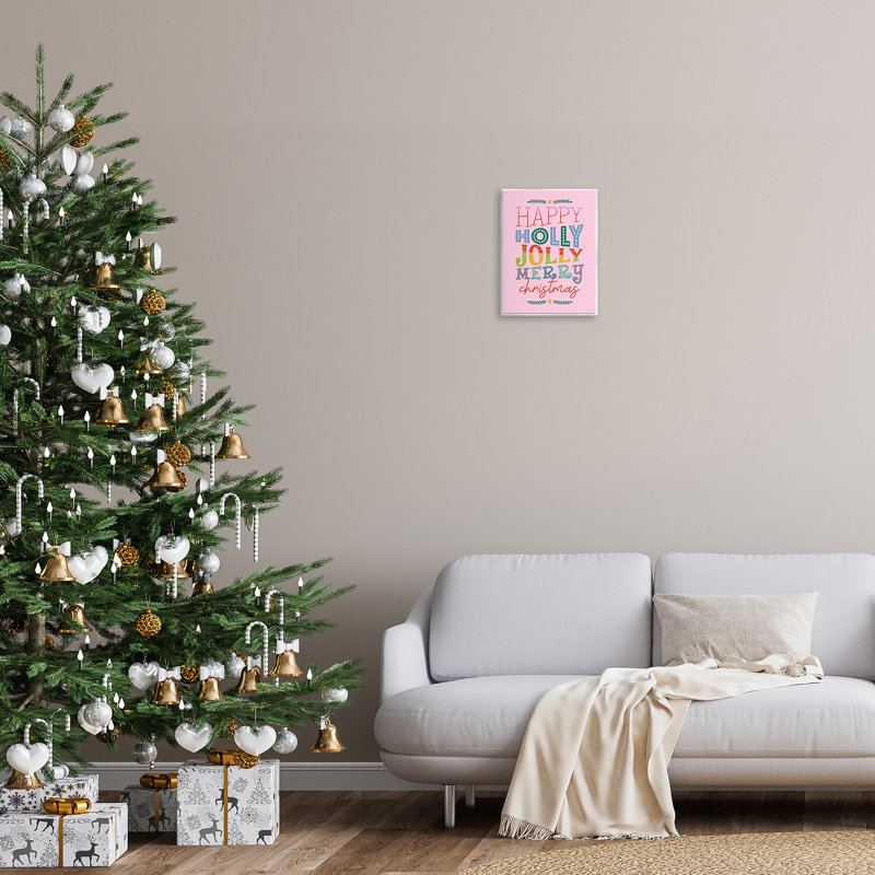 «Happy Holly Jolly Xmas», art mural sur toile par Brandi Powell