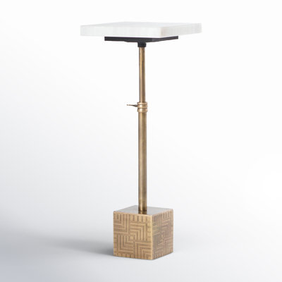 Yeni Genuine Marble Pedestal End Table