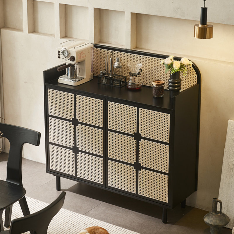 Buffet grande capacité de style rétro, Noir