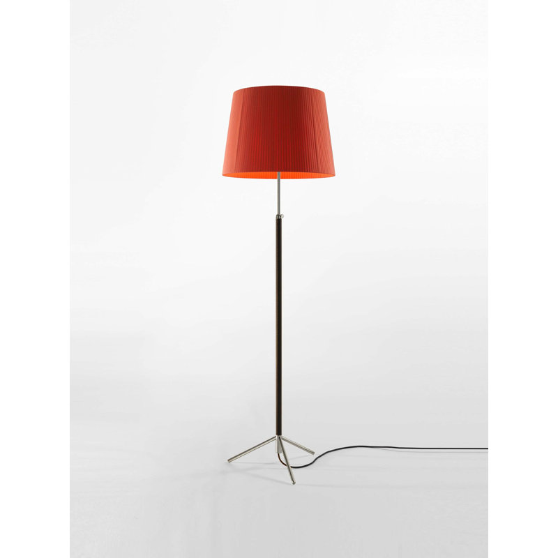 47.2" Floor Lamp, Red Amber, Chrome