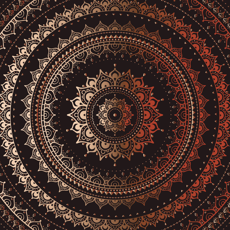 Gold Mandala - Wrapped Canvas Print, 76cm H x 76cm W x 3.8cm D