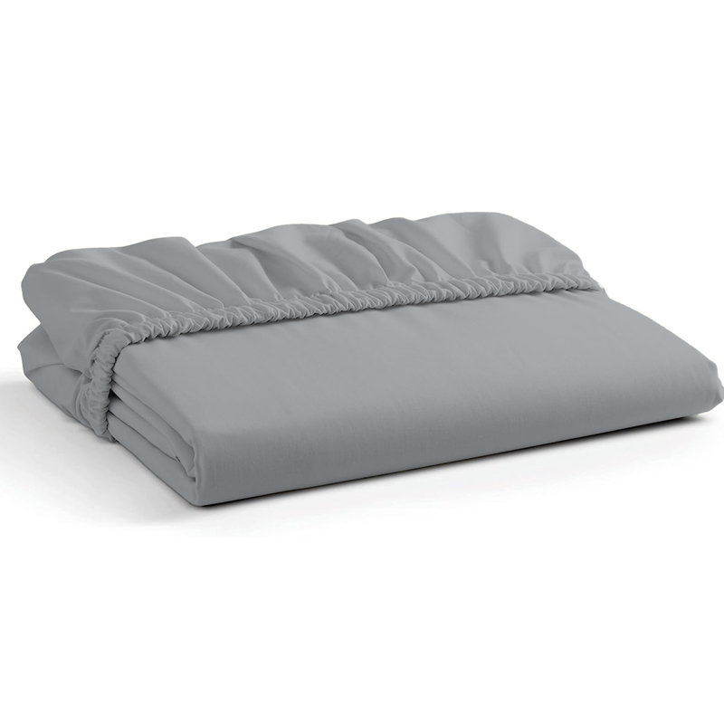 100% Cotton Standard Fitted Sheet, Single, Light Grey