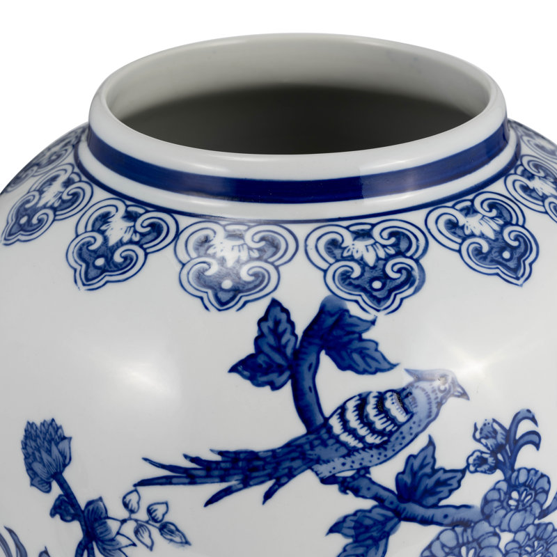 Pot gingembre en céramique avec couvercle, H 18 po x l 10 po x P 10 po