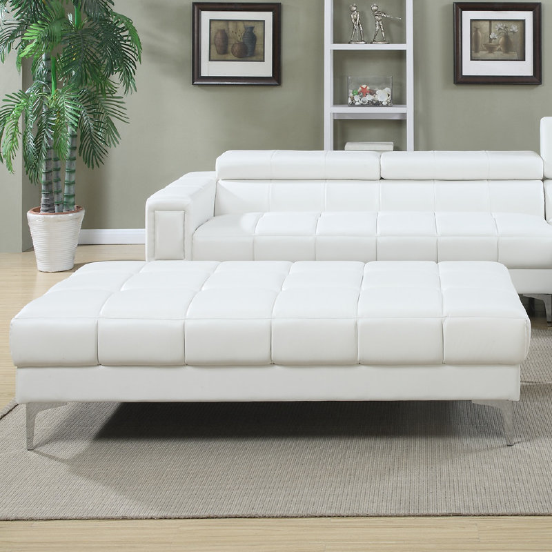 Florham Park Faux Leather Ottoman
