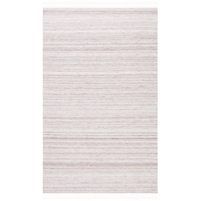 Kilim Hand Loomed Wool/Cotton Rug in Ivory/Brown