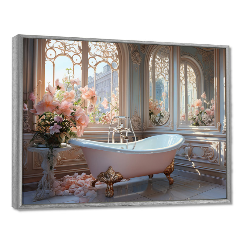 «Bathroom Ethereal Glow III» - Impression sur toile encadrée pour salle de bain, H 30 po x l 40 po x P 1,5 po