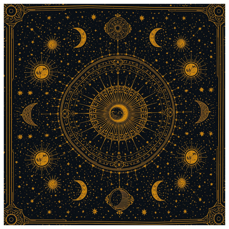 Tapis de bain Celestial Sun Moon Illustration, L 24 po x L 17 po