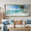 «Open Window Beach Views In Mexico - Coastal Windows», art mural encadré blanc bord de mer