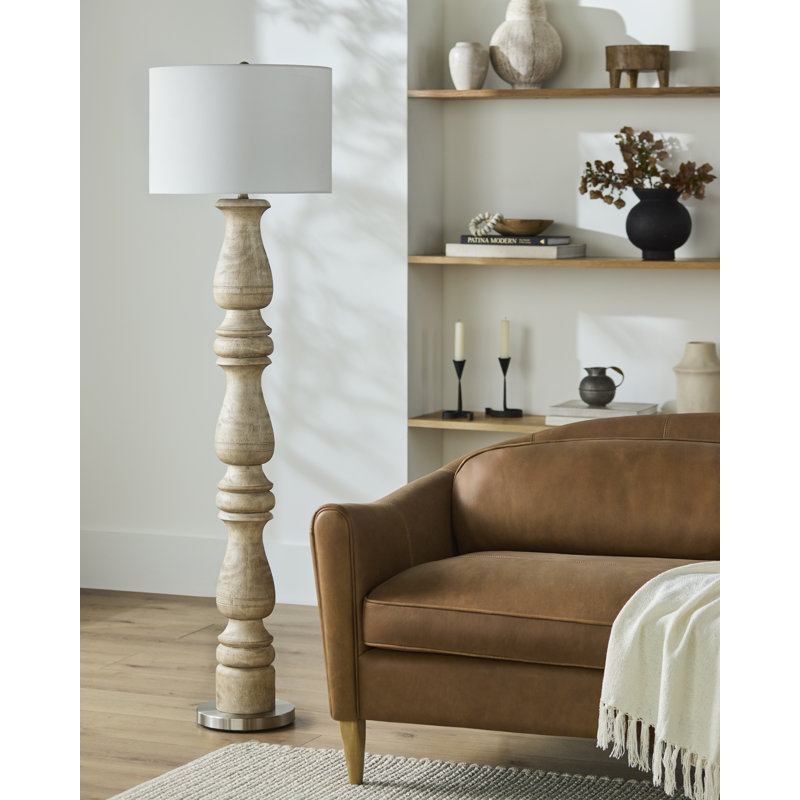 Lampe sur pied Aolanis, Gris clair / nickel