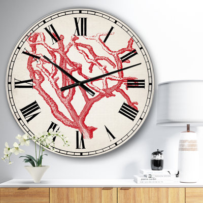 Red Coral 2 - Grande horloge murale nautique et côtière
