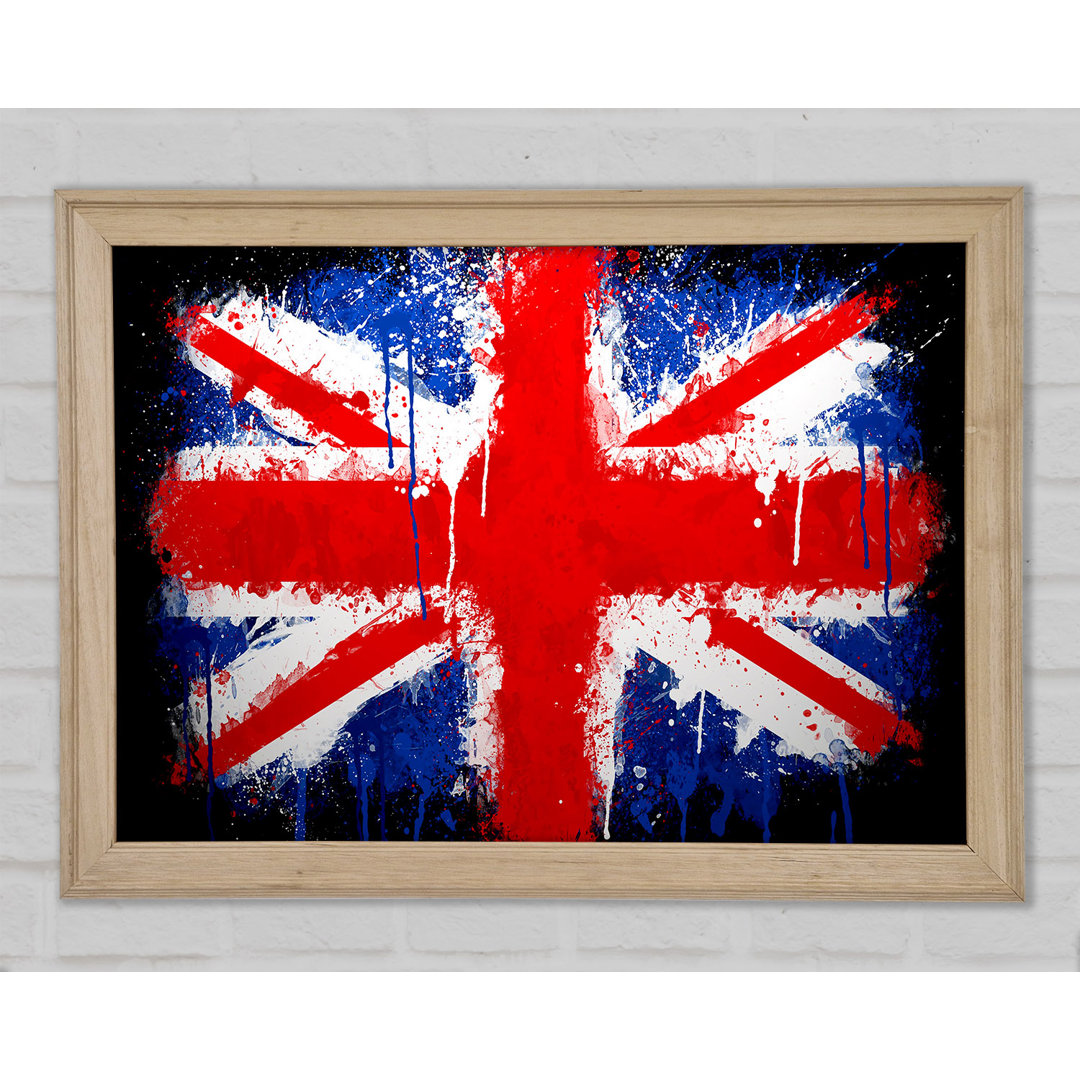 Gerahmtes Leinwandbild Grunge Flag UK