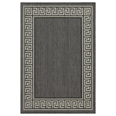 Sunshine GC_HAR2002 Anthracite 7 ft. 10 in. x 10 ft. 3 in. Indoor/Outdoor Area Rug