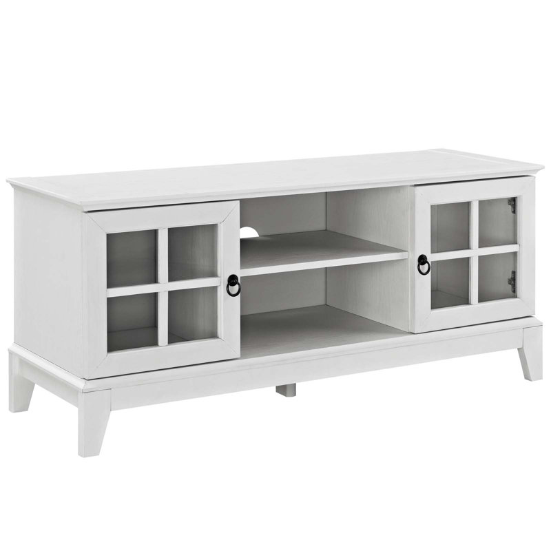 Meuble télé 47 po Isle, Laque blanche