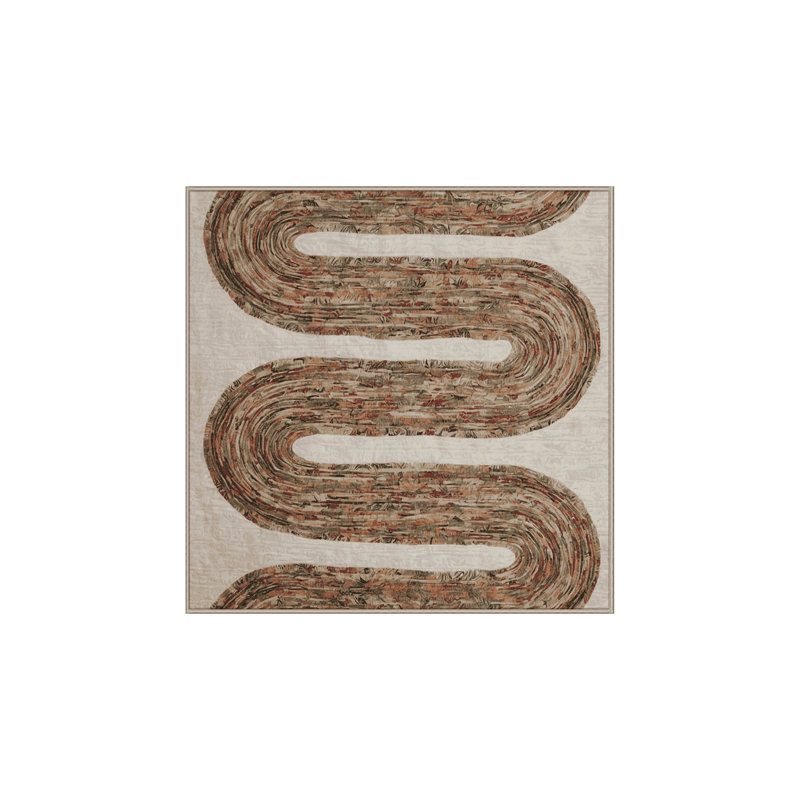 Tapis beige soyeux et moelleux, Carré 3 pi