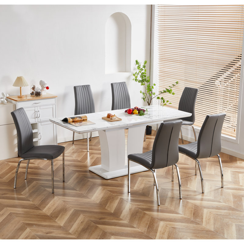 Adylan 6 - Person Dining Set, Grey