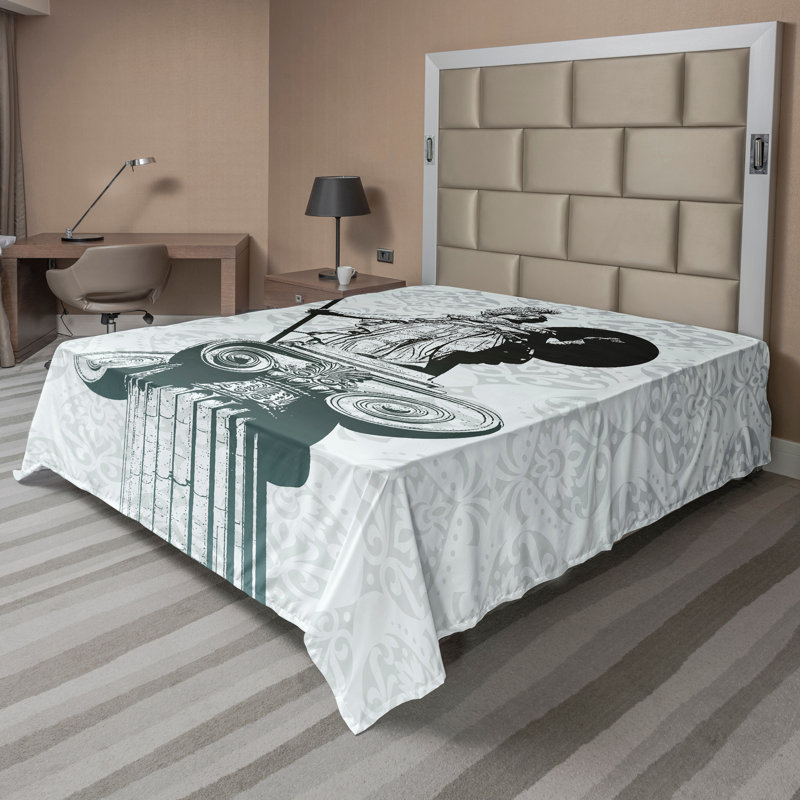 Drap-housse noir Ambesonne, Drap plat de taille double