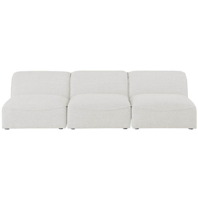 Canapé modulaire Briara, Tissu crème texturé en lin